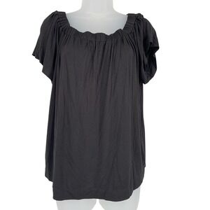 LOFT Black Back Bow Tie Blouse Medium NWT Soft Minimalist Top